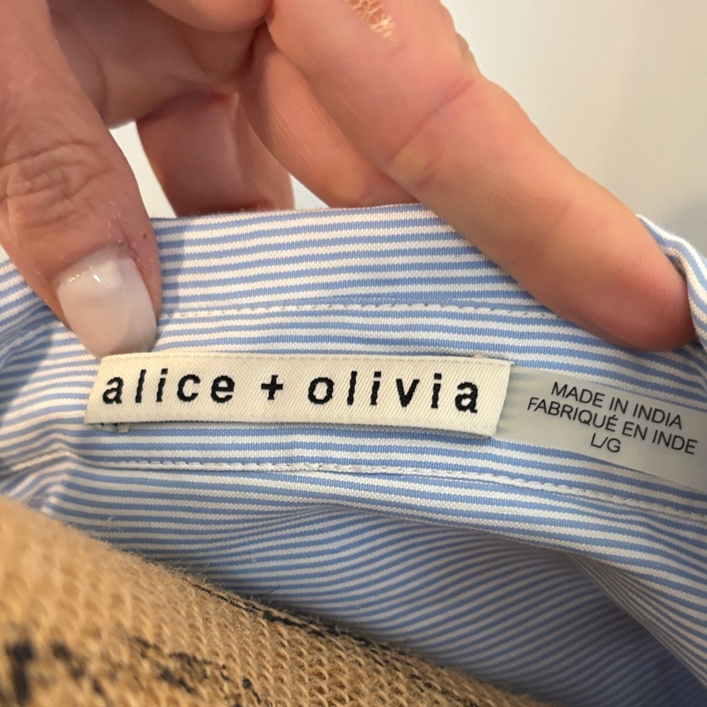 Alice and Olivia Blue Embroidered Women's Top - Picture 4 of 6
